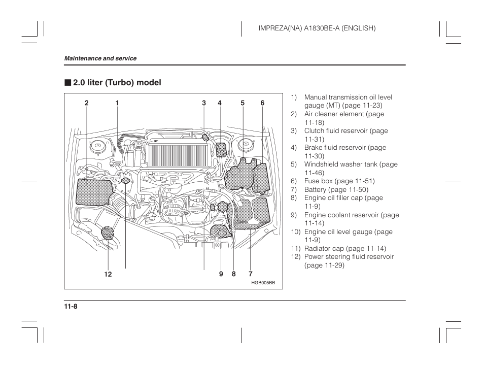 0 liter (turbo) model | Subaru 2002 Impreza User Manual | Page 305 / 390