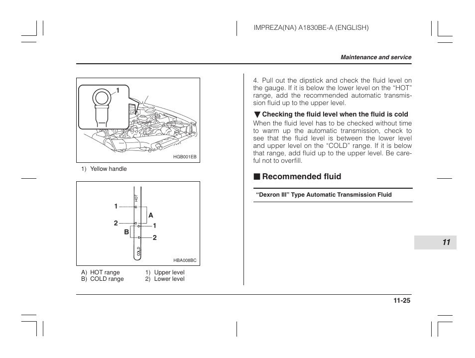 Recommended fluid, J recommended fluid | Subaru 2002 Impreza User Manual | Page 322 / 390