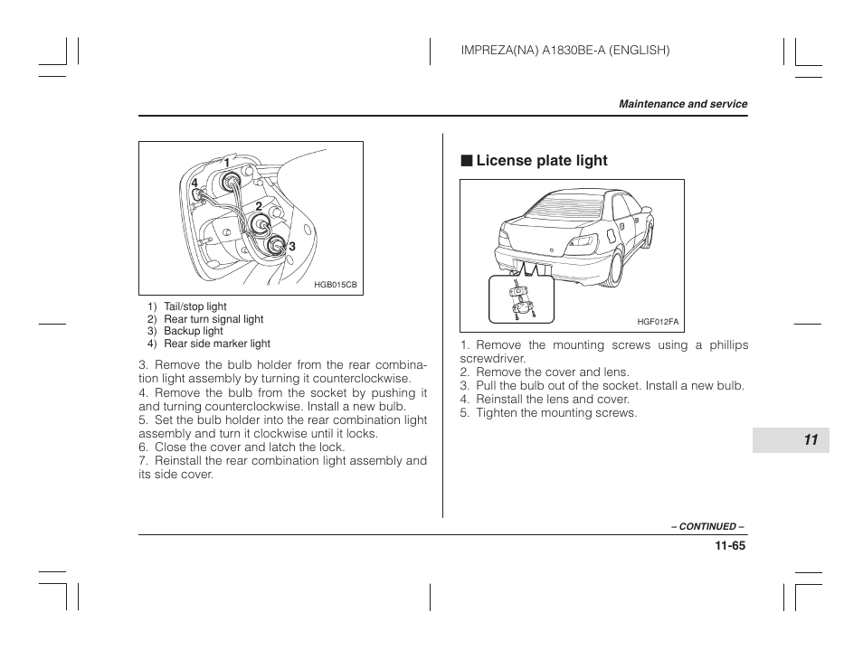License plate light, J license plate light | Subaru 2002 Impreza User Manual | Page 362 / 390