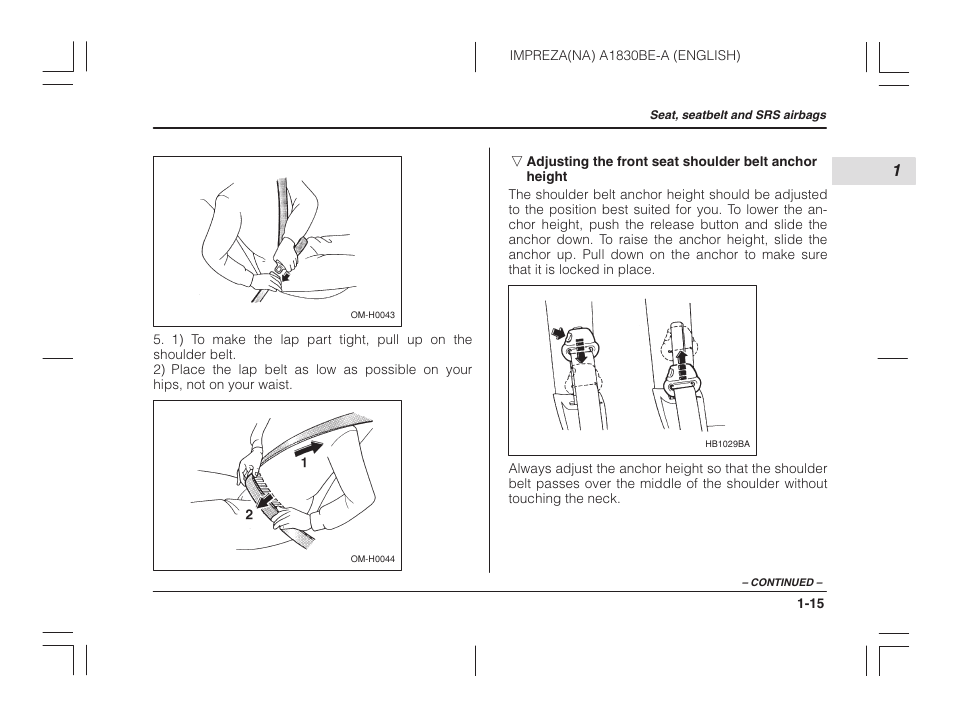 Subaru 2002 Impreza User Manual | Page 38 / 390