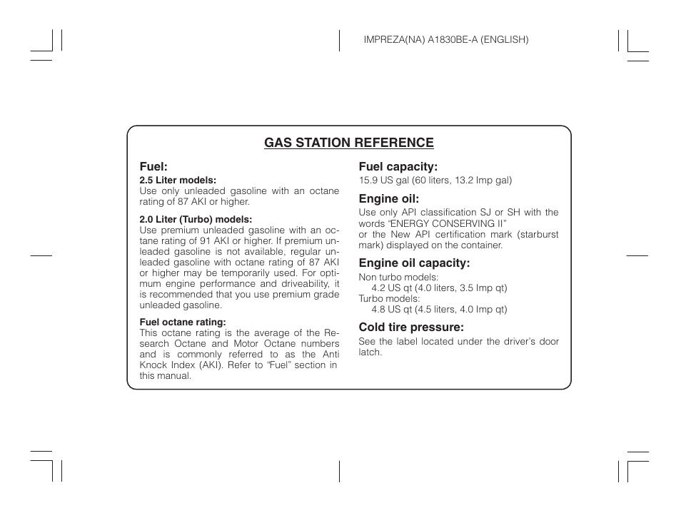 Msa5m0203a_23, Gas station reference | Subaru 2002 Impreza User Manual | Page 390 / 390