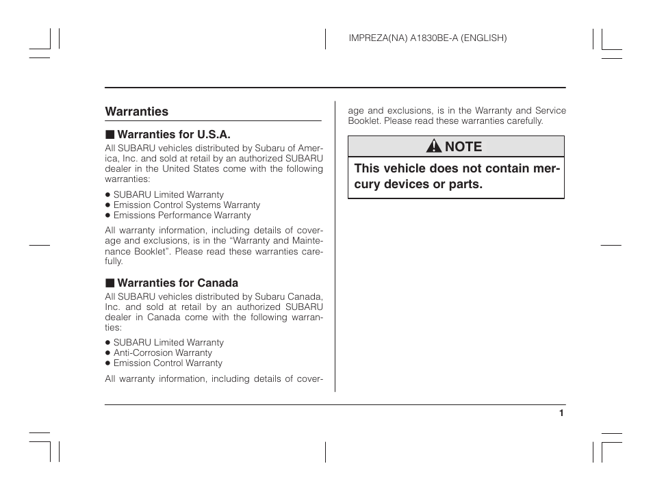 Msa5m0203a_3, Warranties | Subaru 2002 Impreza User Manual | Page 4 / 390