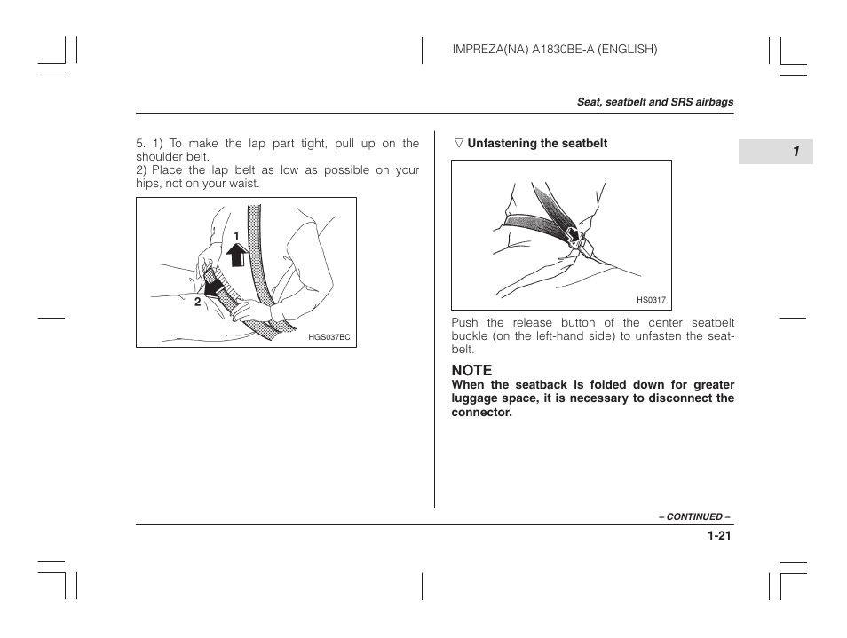 Subaru 2002 Impreza User Manual | Page 44 / 390