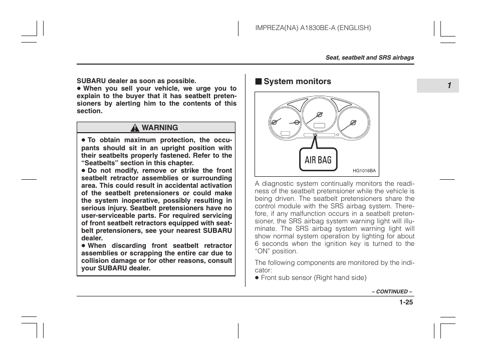 System monitors | Subaru 2002 Impreza User Manual | Page 48 / 390