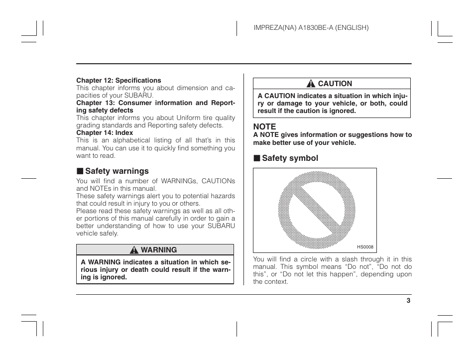 Subaru 2002 Impreza User Manual | Page 6 / 390