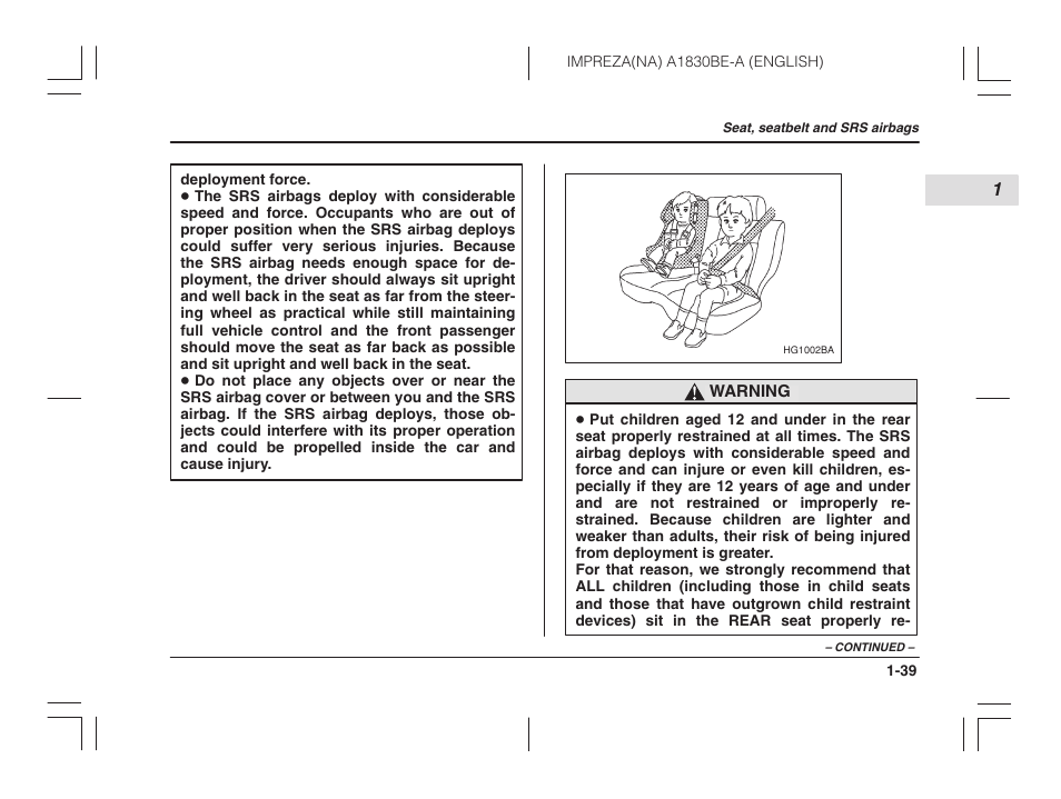 Subaru 2002 Impreza User Manual | Page 62 / 390