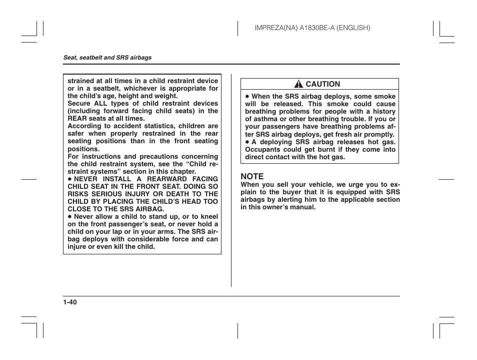 Subaru 2002 Impreza User Manual | Page 63 / 390
