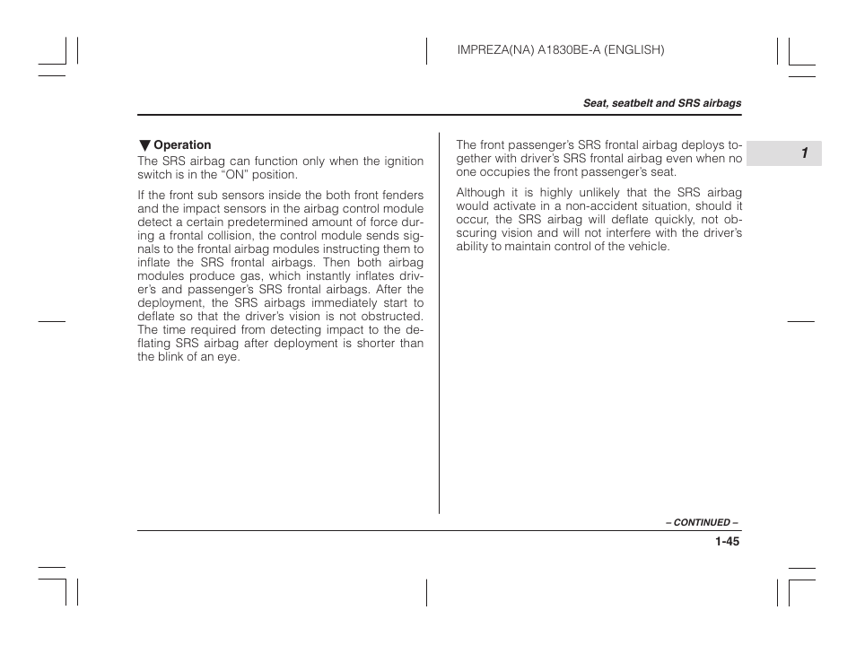 Subaru 2002 Impreza User Manual | Page 68 / 390