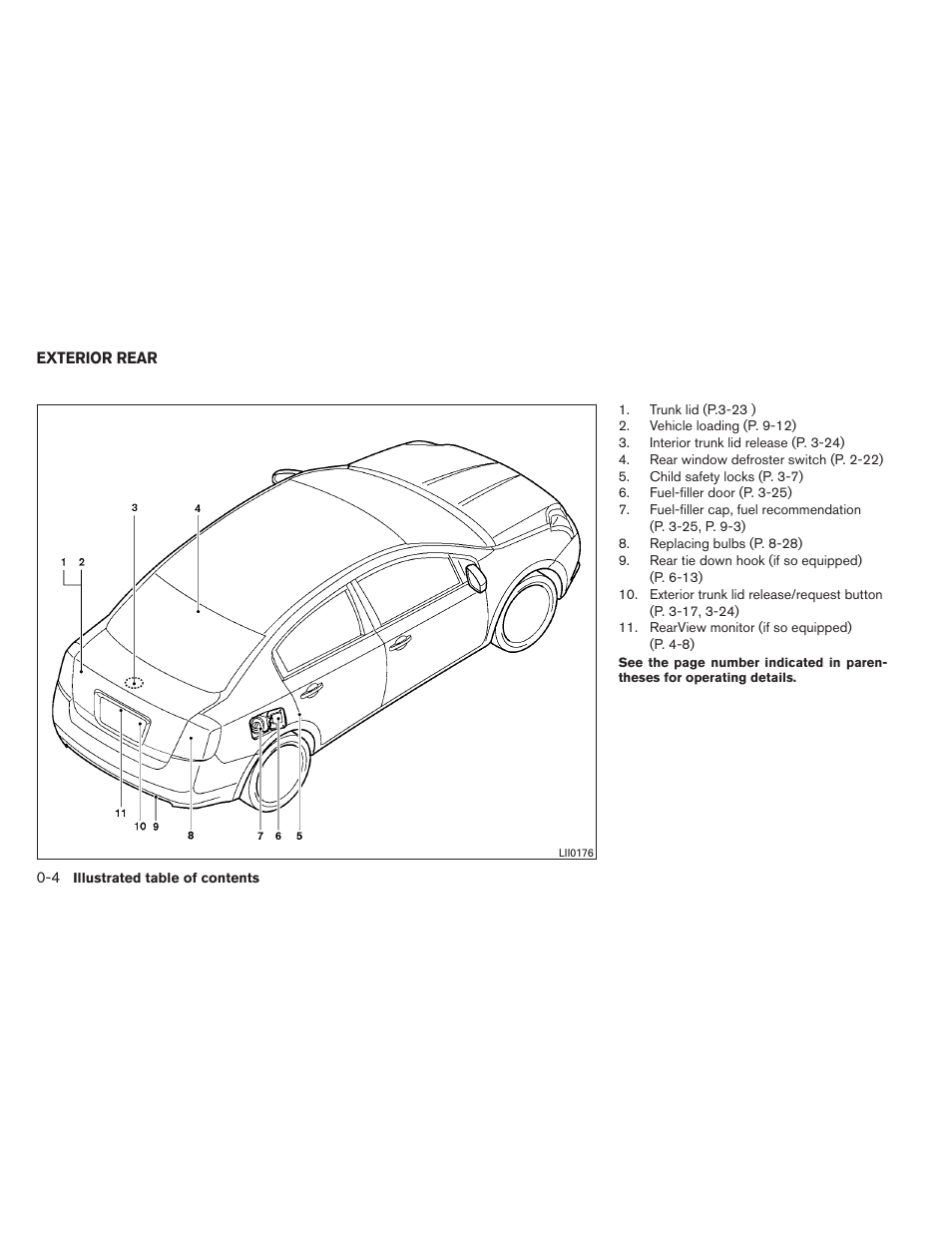 Exterior rear -4 | NISSAN 2012 Sentra User Manual | Page 11 / 366