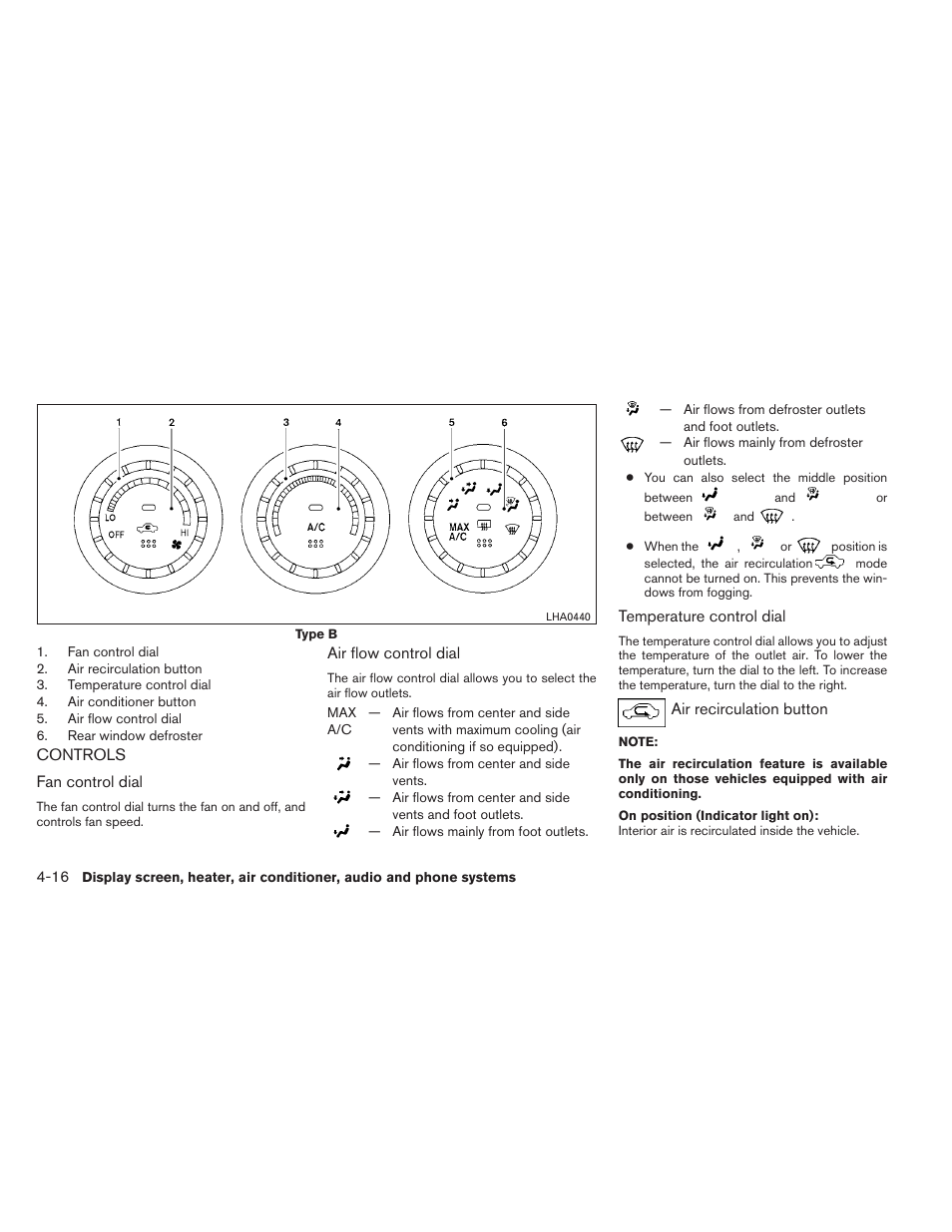 Controls -16 | NISSAN 2012 Sentra User Manual | Page 169 / 366