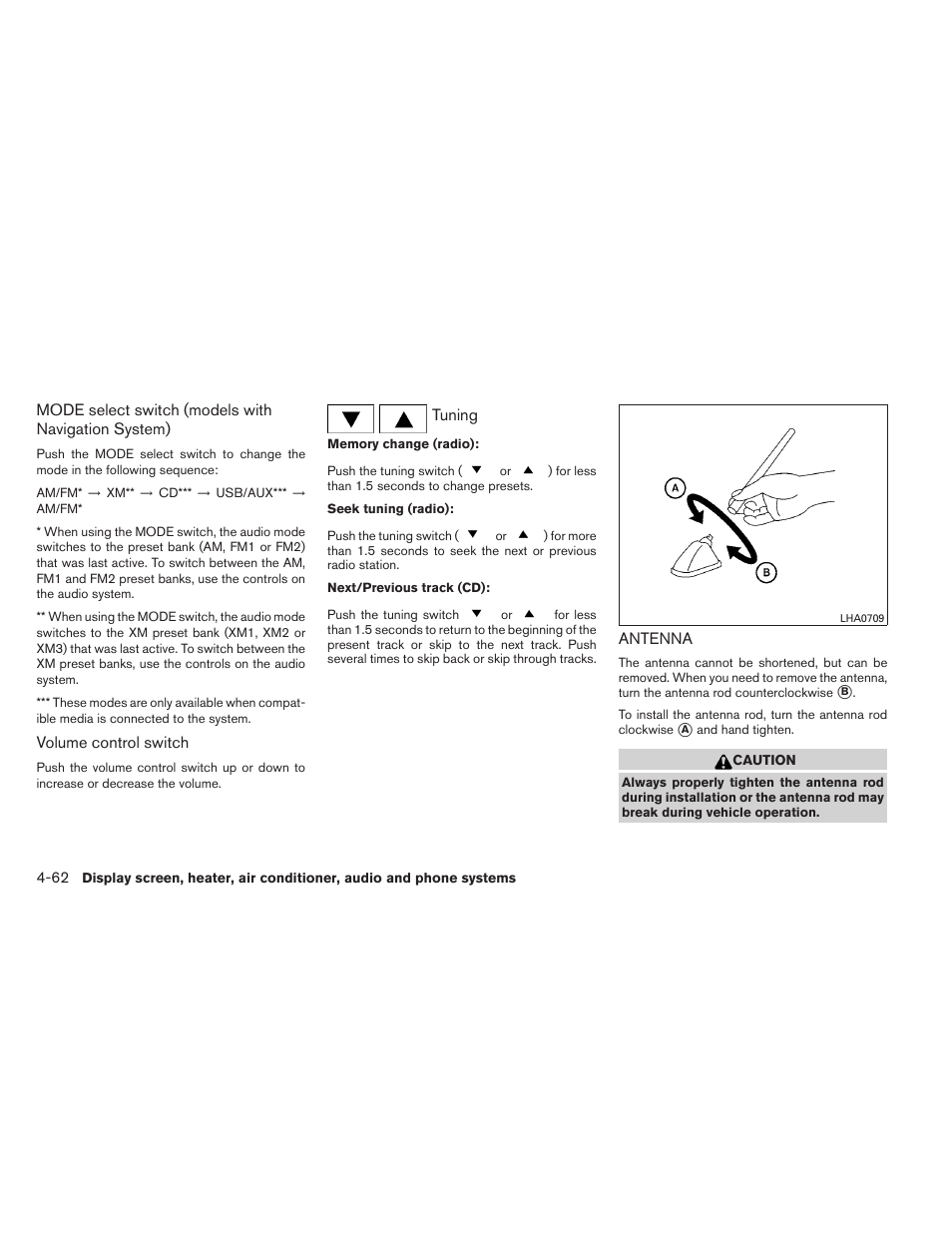 Antenna -62 | NISSAN 2012 Sentra User Manual | Page 215 / 366