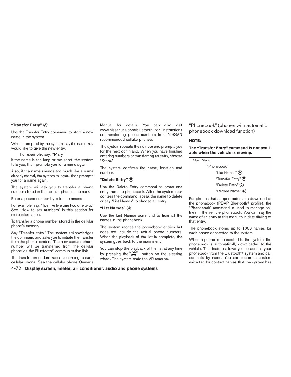 NISSAN 2012 Sentra User Manual | Page 225 / 366