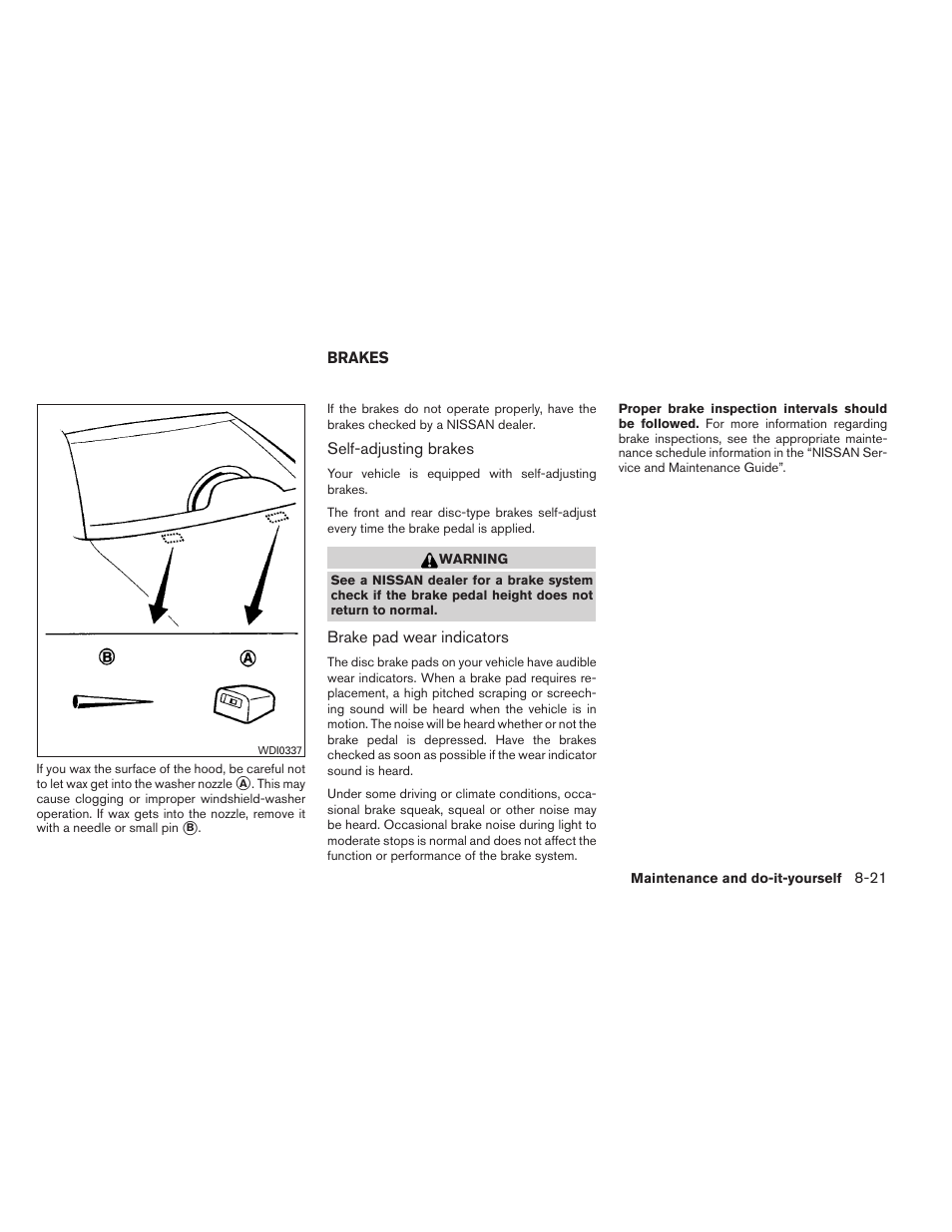 Brakes -21 | NISSAN 2012 Sentra User Manual | Page 308 / 366