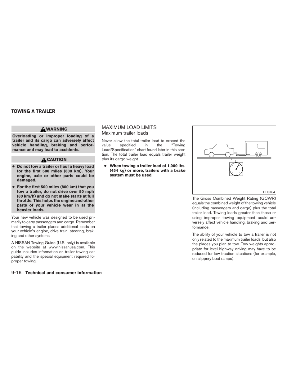 Towing a trailer -16, Maximum load limits -16 | NISSAN 2012 Sentra User Manual | Page 345 / 366