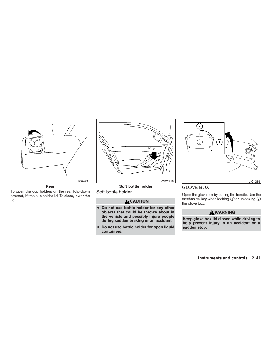 Glove box -41 | NISSAN 2012 Maxima User Manual | Page 112 / 452
