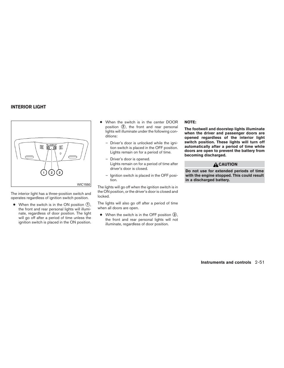 Interior light -51 | NISSAN 2012 Maxima User Manual | Page 122 / 452