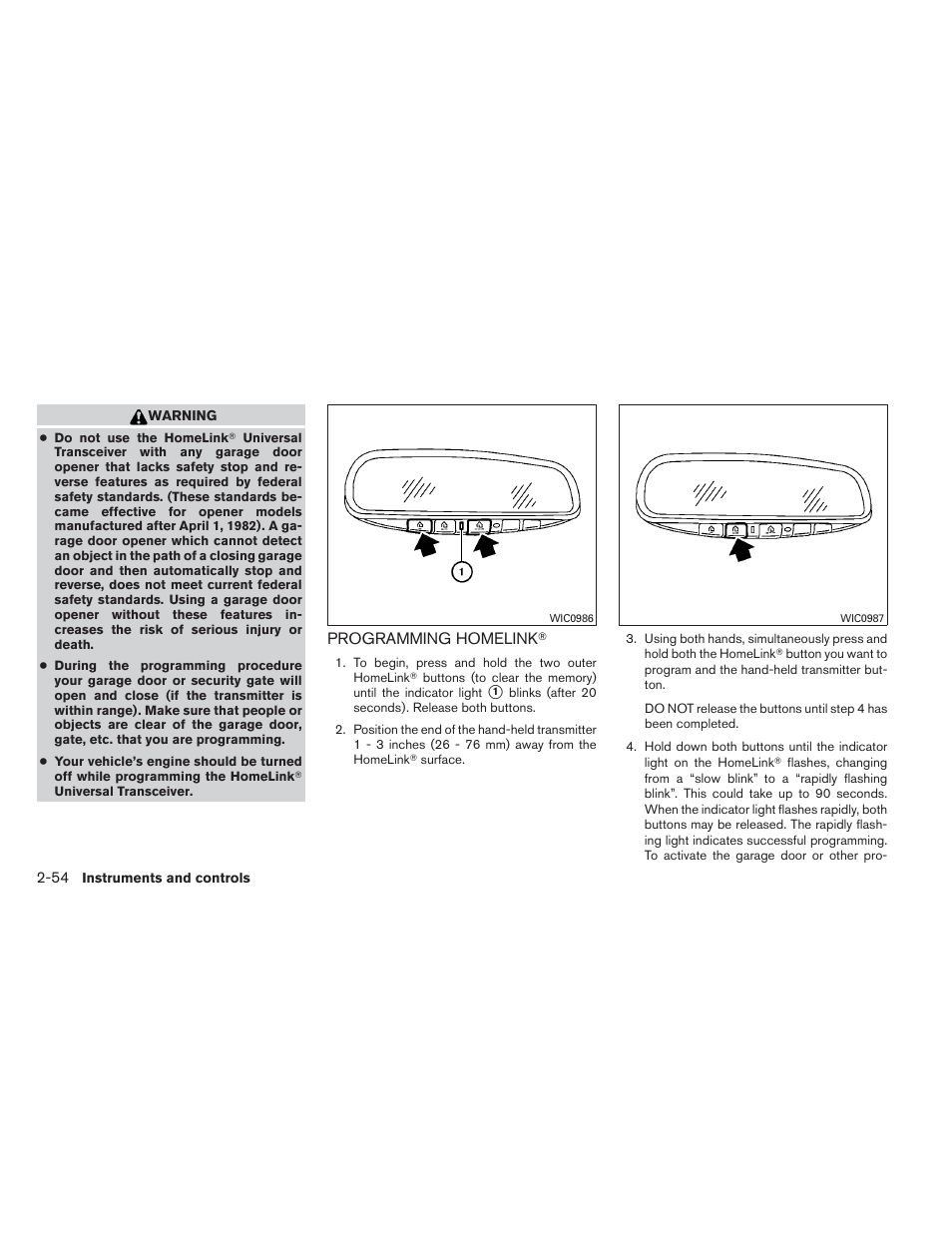Programming homelink | NISSAN 2012 Maxima User Manual | Page 125 / 452