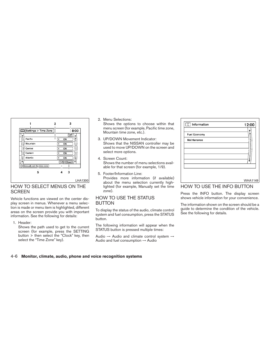 NISSAN 2012 Maxima User Manual | Page 165 / 452