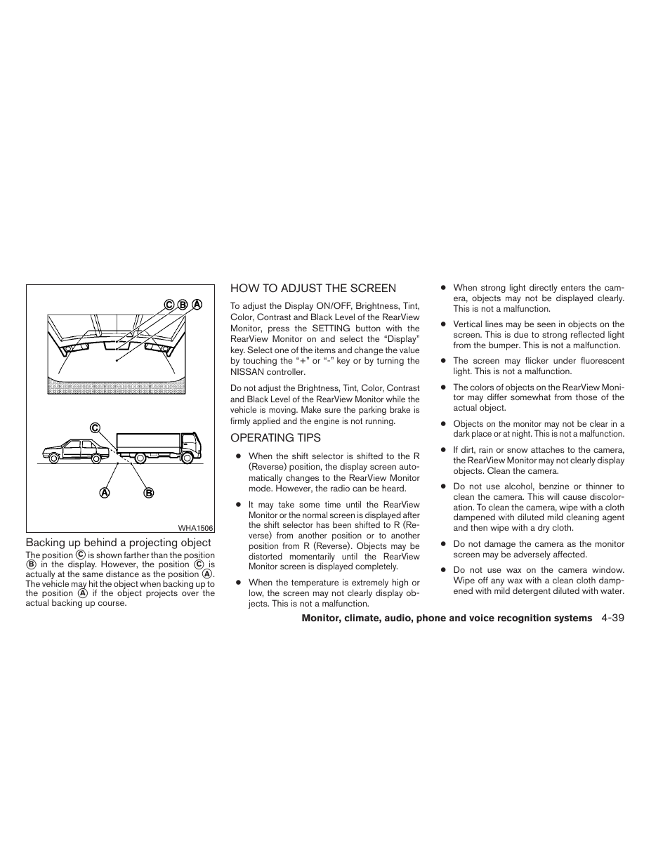 How to adjust the screen -39 operating tips -39 | NISSAN 2012 Maxima User Manual | Page 198 / 452