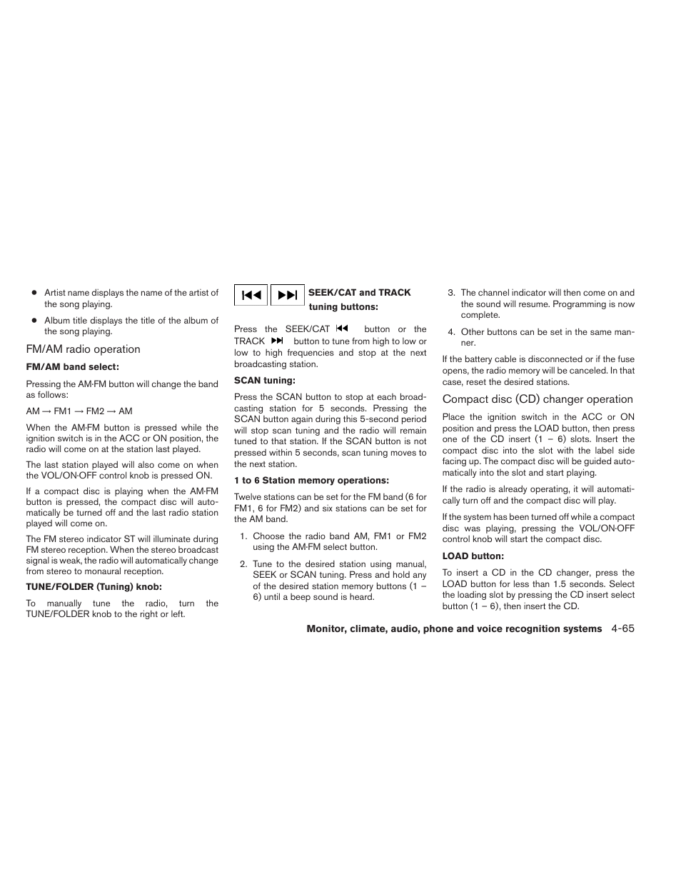 NISSAN 2012 Maxima User Manual | Page 224 / 452