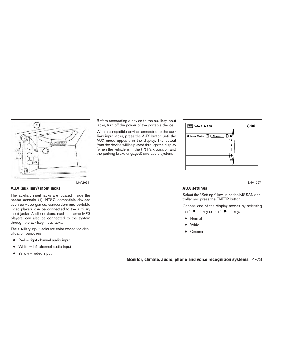 NISSAN 2012 Maxima User Manual | Page 232 / 452