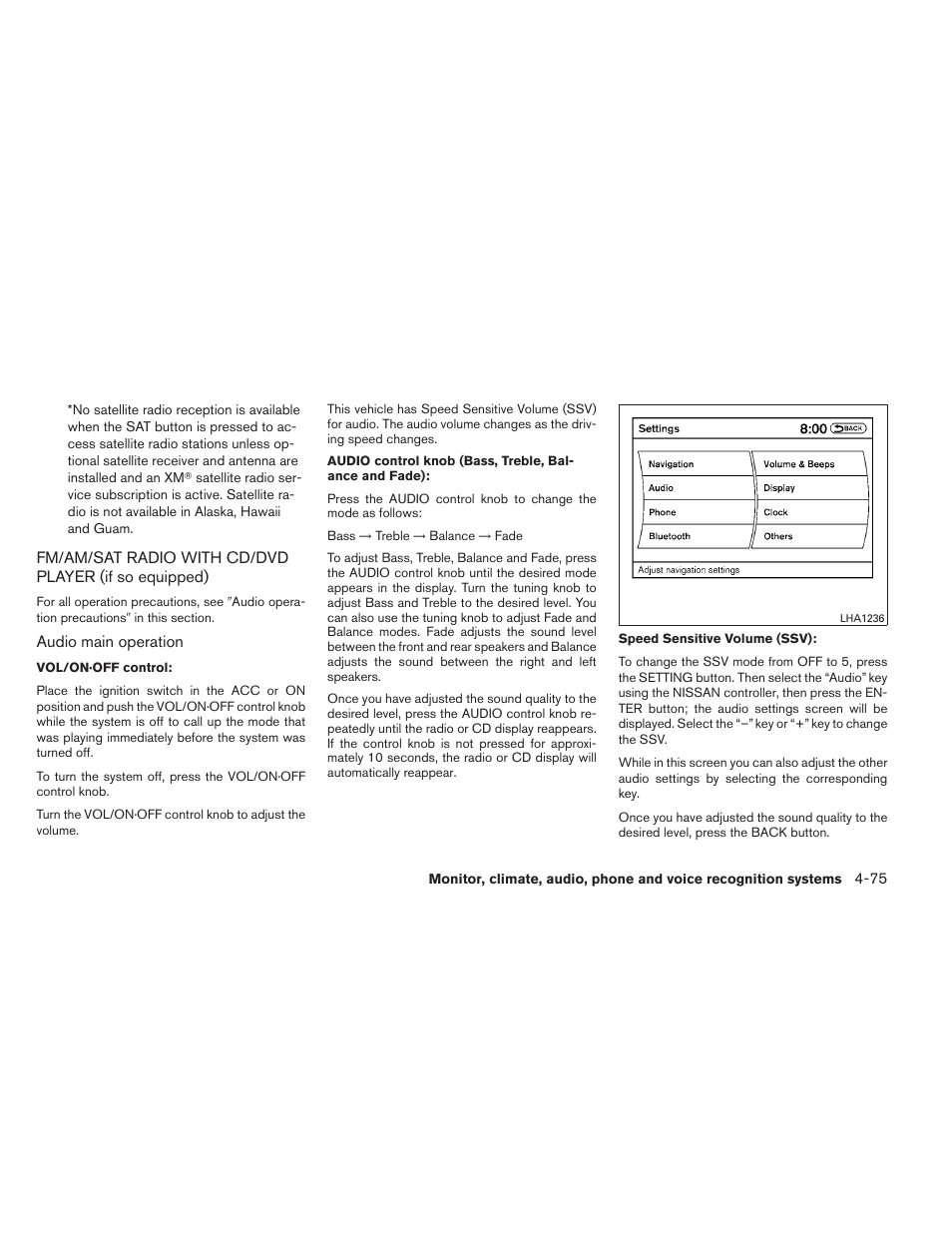 NISSAN 2012 Maxima User Manual | Page 234 / 452