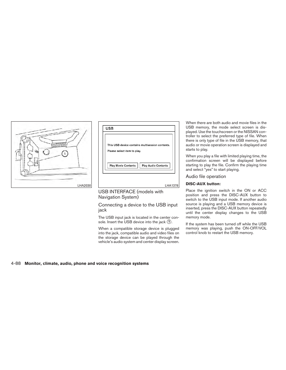 Usb interface (models with navigation system) -88 | NISSAN 2012 Maxima User Manual | Page 247 / 452