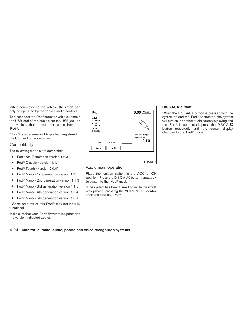 NISSAN 2012 Maxima User Manual | Page 253 / 452