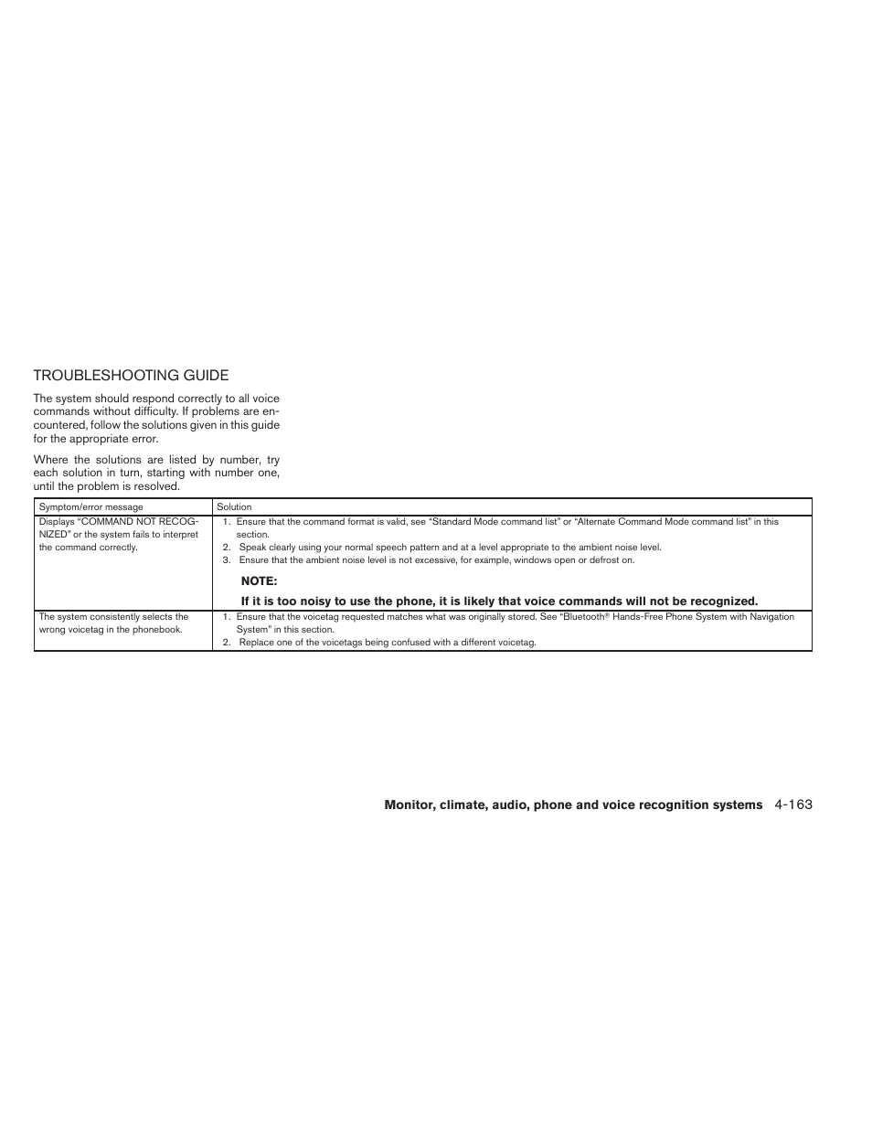 Troubleshooting guide -163, Troubleshooting guide | NISSAN 2012 Maxima User Manual | Page 322 / 452