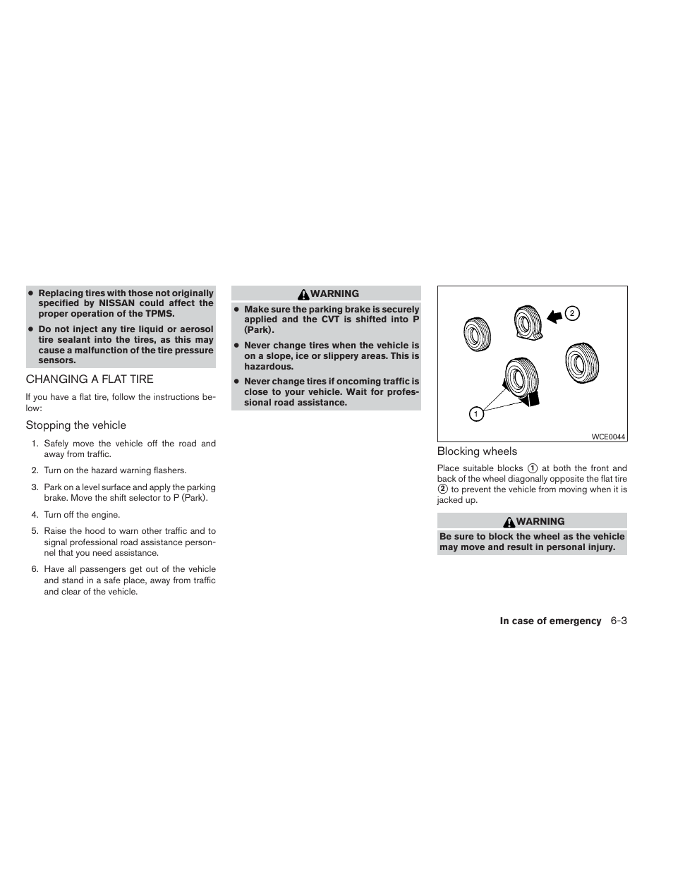 Changing a flat tire -3 | NISSAN 2012 Maxima User Manual | Page 354 / 452