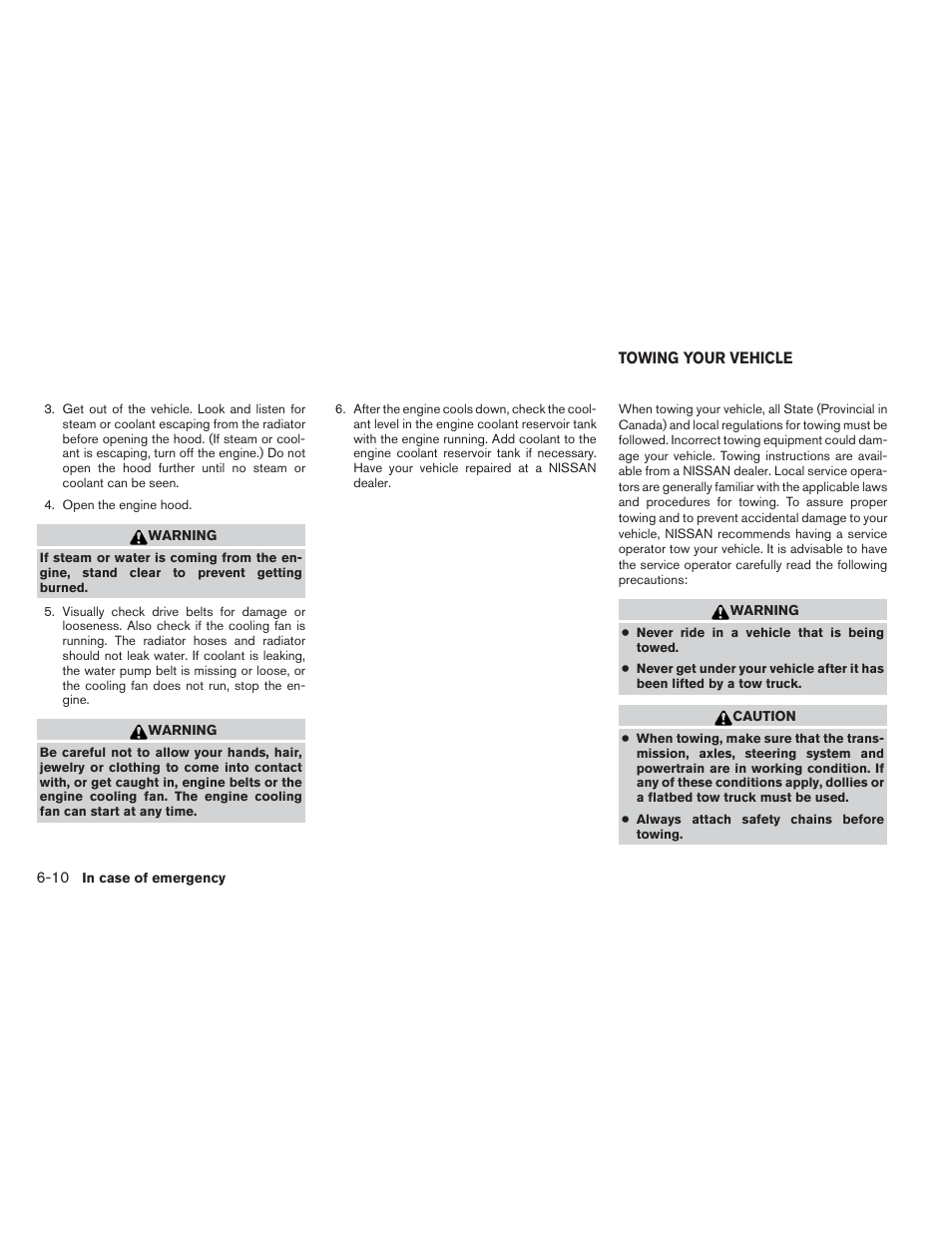 Towing your vehicle -10 | NISSAN 2012 Maxima User Manual | Page 361 / 452