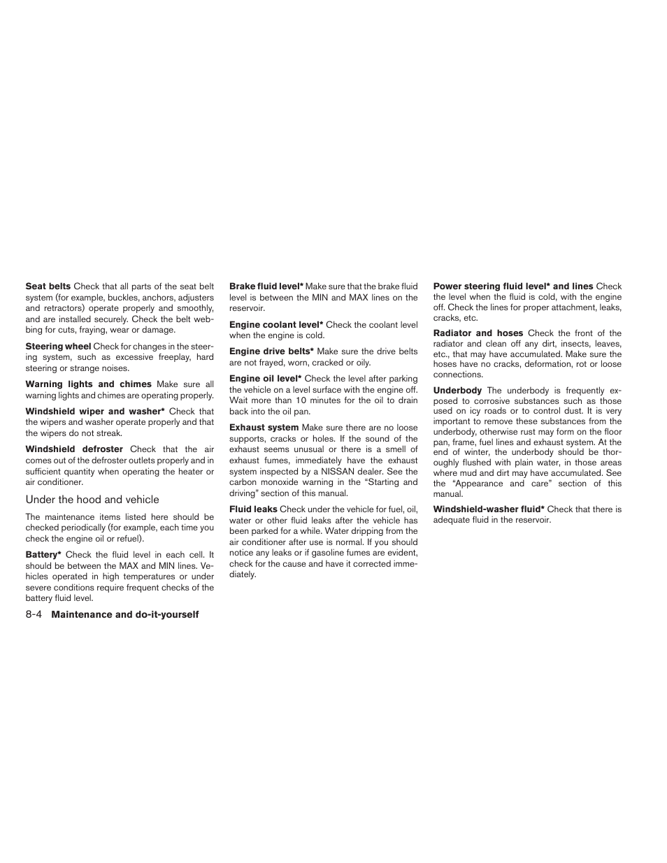 NISSAN 2012 Maxima User Manual | Page 377 / 452