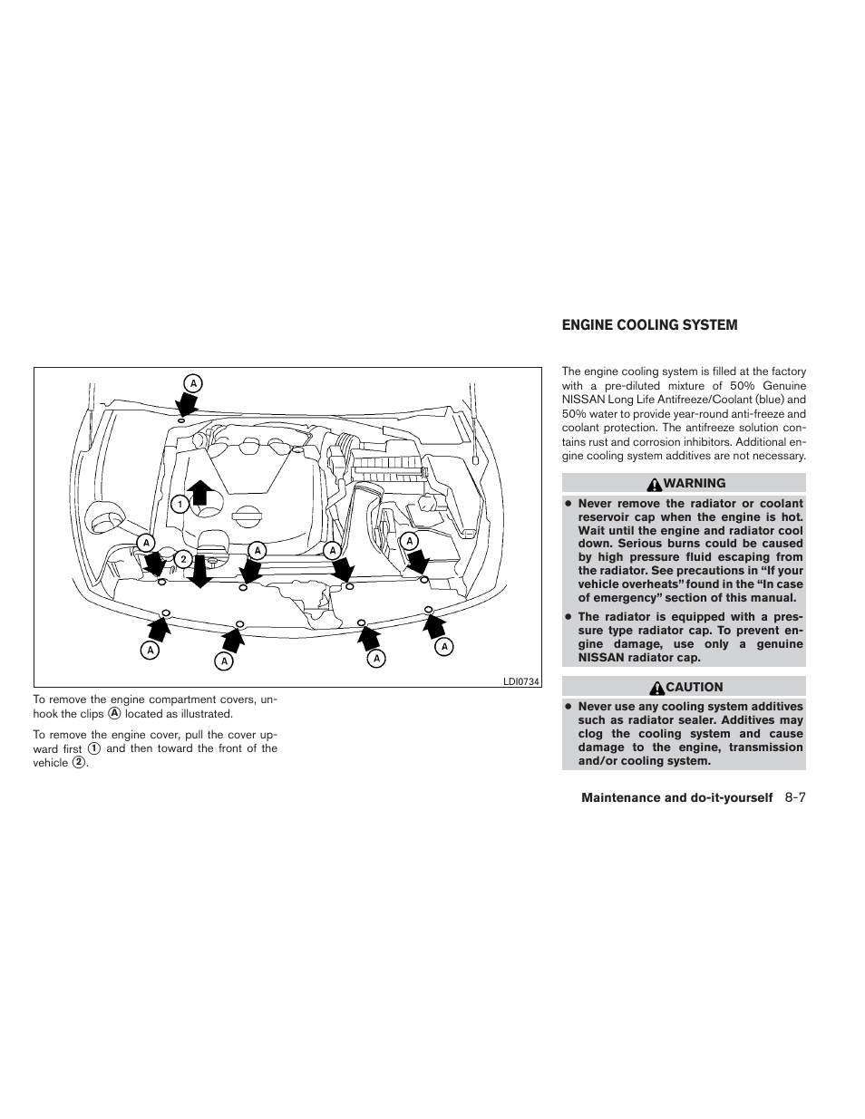 Engine cooling system -7 | NISSAN 2012 Maxima User Manual | Page 380 / 452