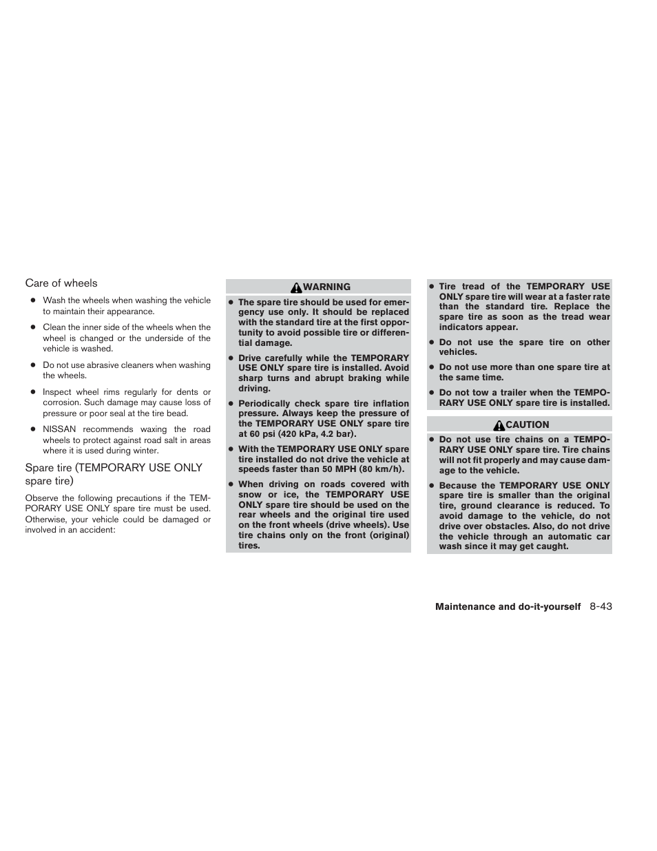 NISSAN 2012 Maxima User Manual | Page 416 / 452