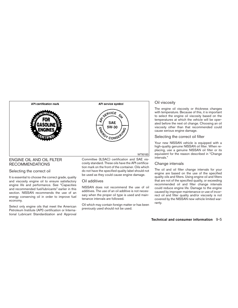 Engine oil and oil filter recommendations -5 | NISSAN 2012 Maxima User Manual | Page 422 / 452