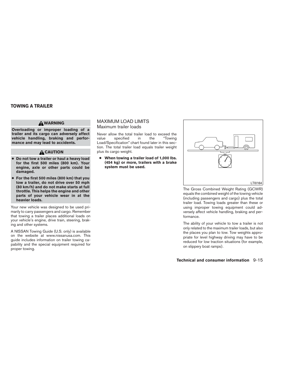 Towing a trailer -15, Maximum load limits -15 | NISSAN 2012 Maxima User Manual | Page 432 / 452