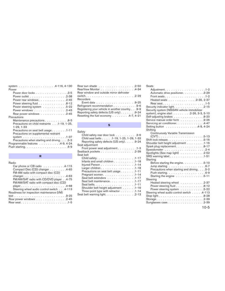 NISSAN 2012 Maxima User Manual | Page 448 / 452