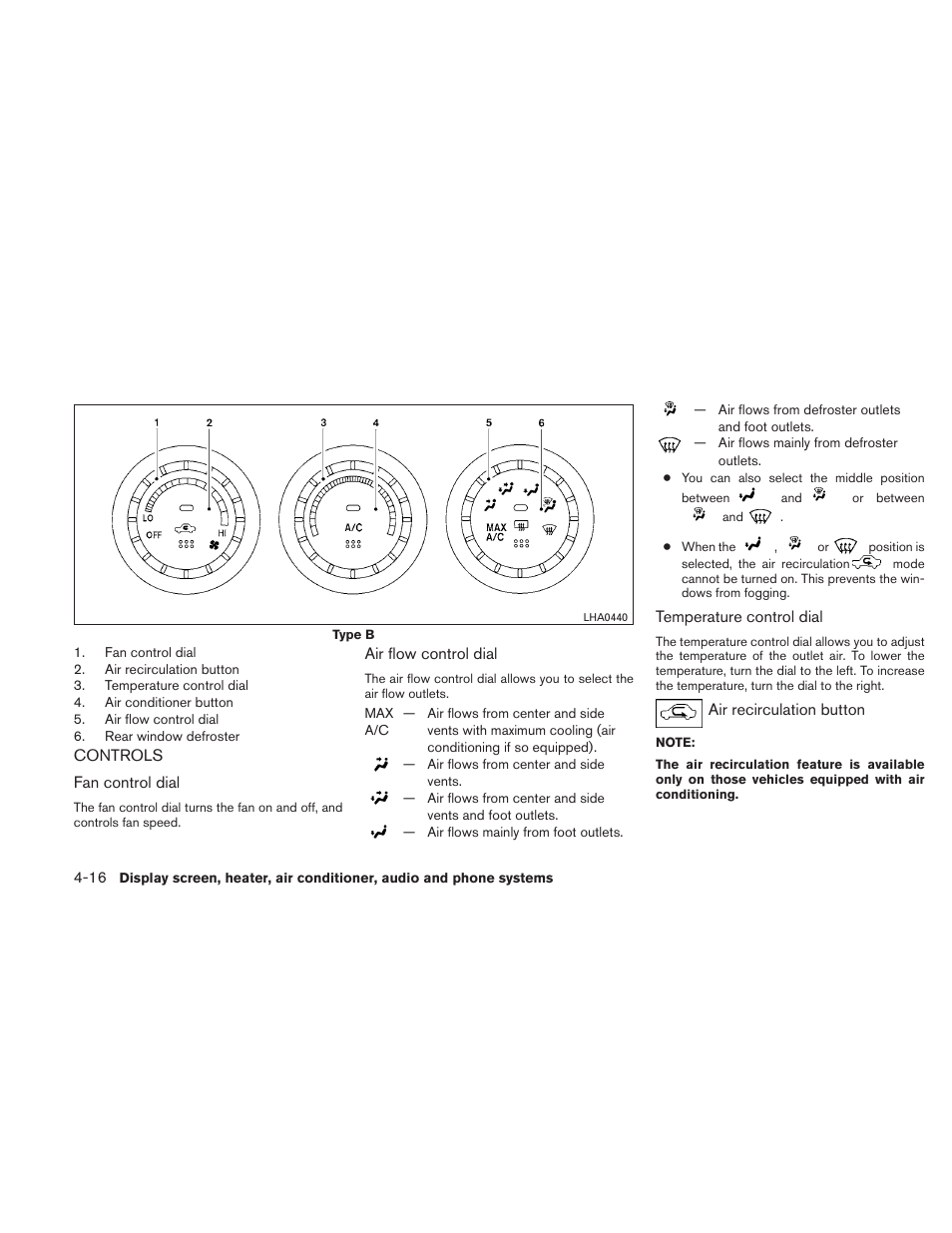 Controls -16 | NISSAN 2011 Sentra User Manual | Page 165 / 360