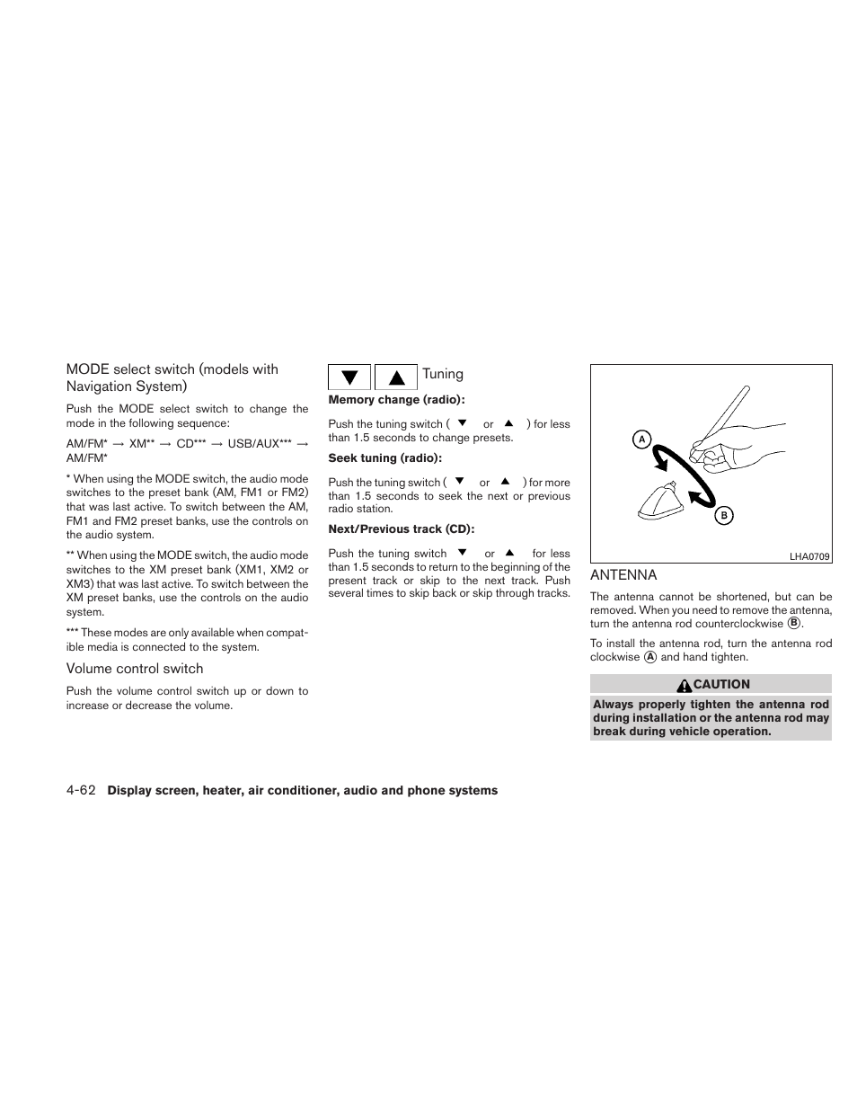 Antenna -62 | NISSAN 2011 Sentra User Manual | Page 211 / 360