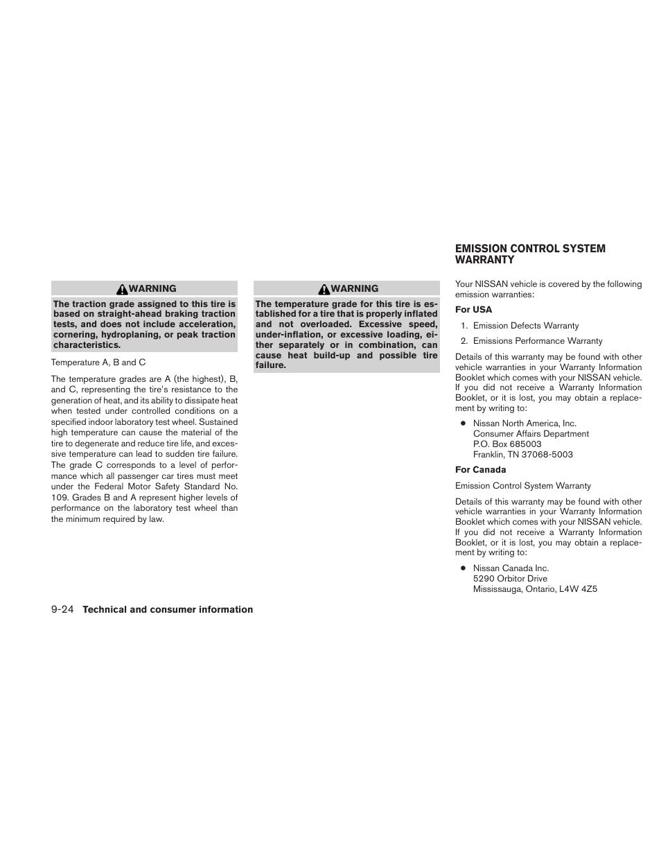 Emission control system warranty -24 | NISSAN 2011 Sentra User Manual | Page 347 / 360