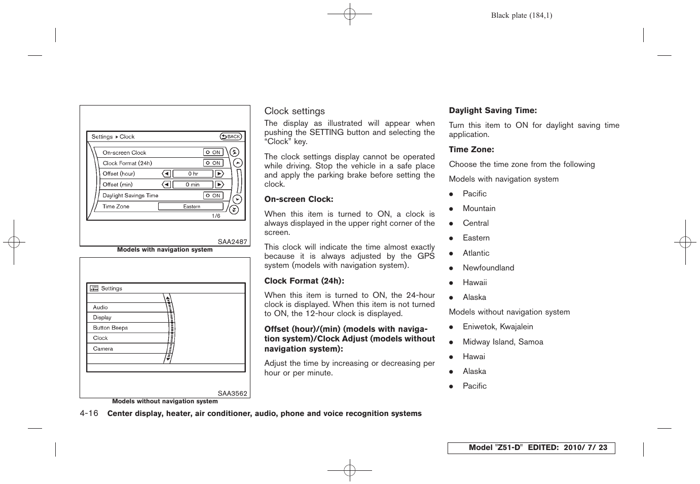 NISSAN 2011 Murano User Manual | Page 186 / 433