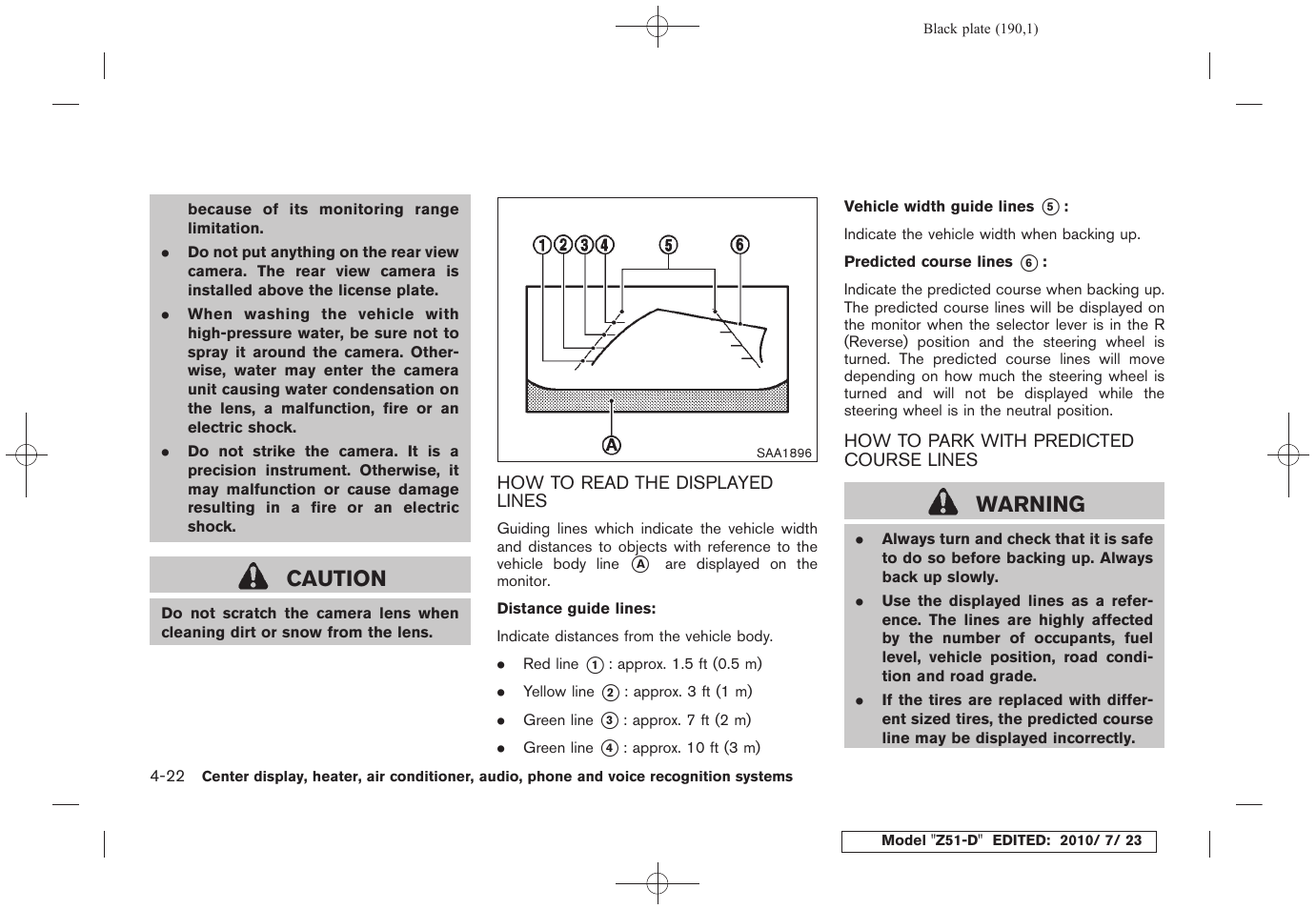 Caution, Warning | NISSAN 2011 Murano User Manual | Page 192 / 433