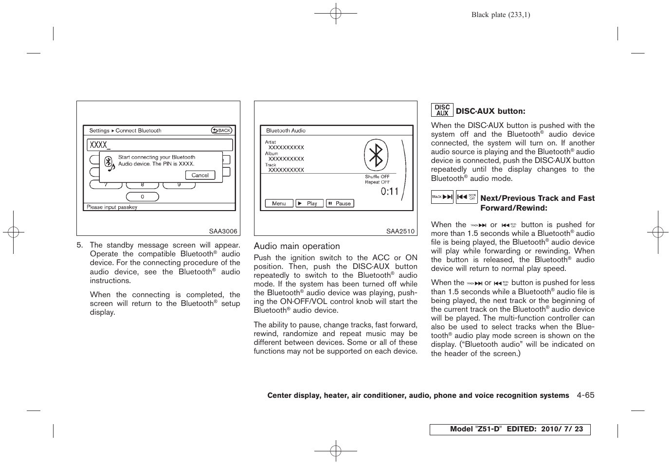 NISSAN 2011 Murano User Manual | Page 235 / 433