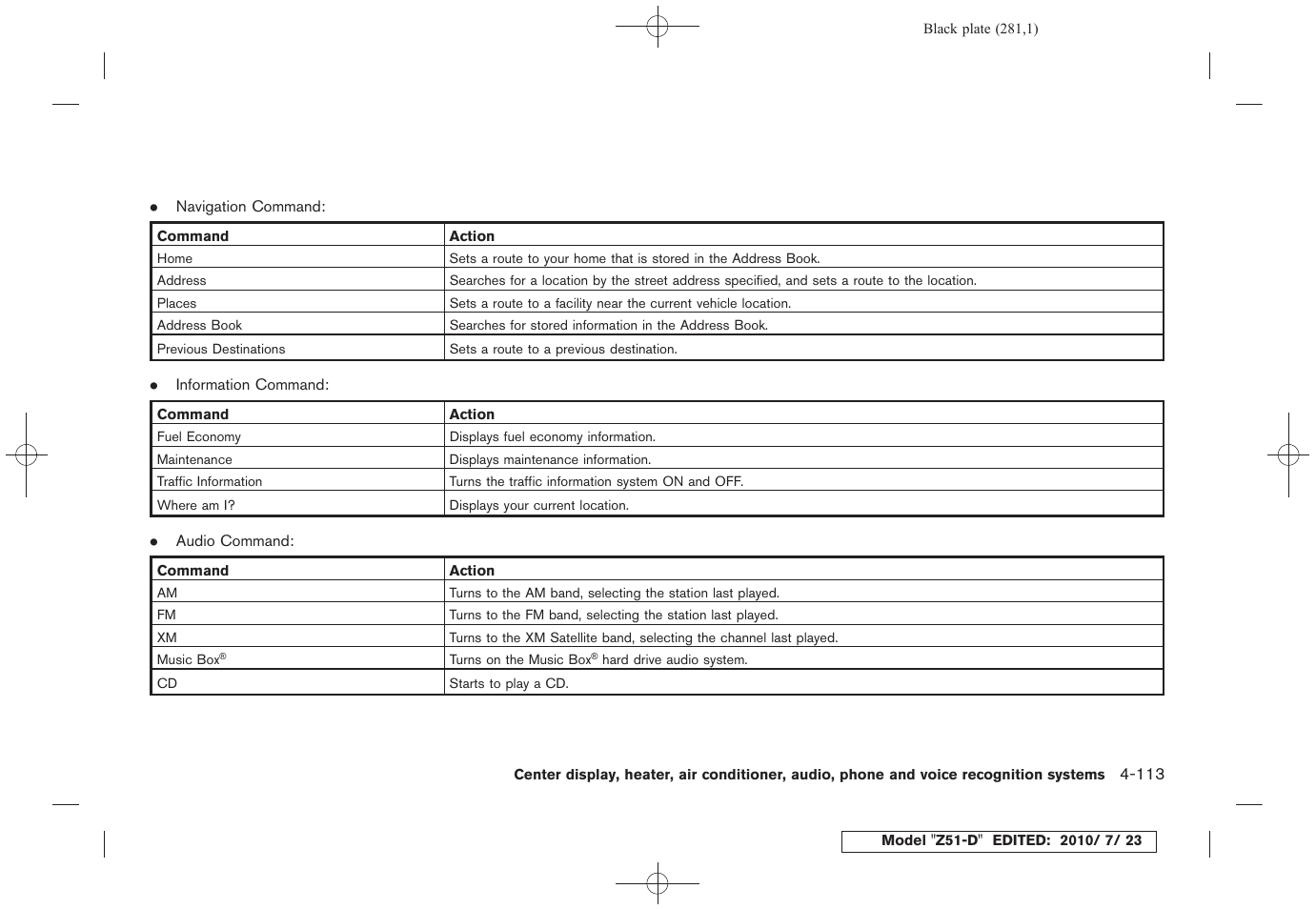 NISSAN 2011 Murano User Manual | Page 283 / 433