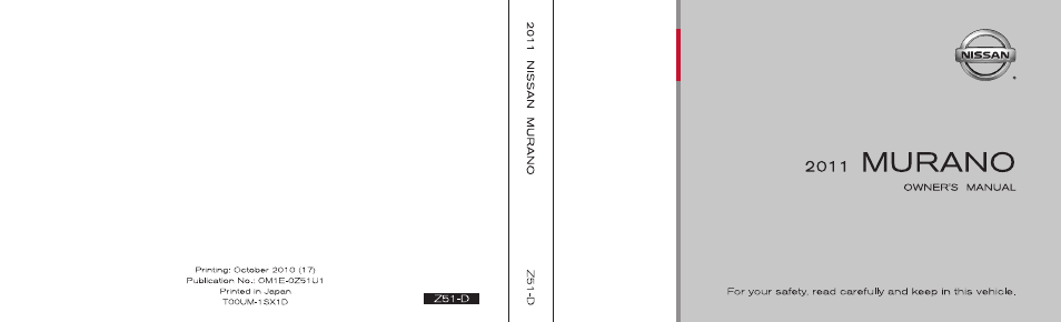 NISSAN 2011 Murano User Manual | Page 433 / 433