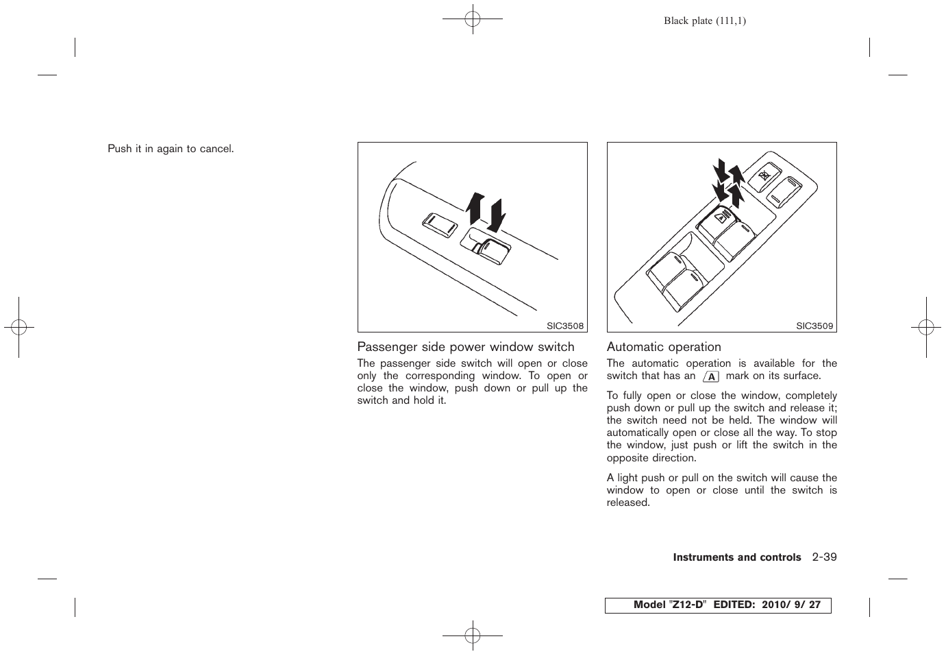 NISSAN 2011 Cube User Manual | Page 113 / 345