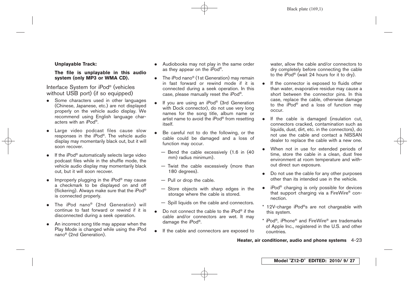 NISSAN 2011 Cube User Manual | Page 171 / 345