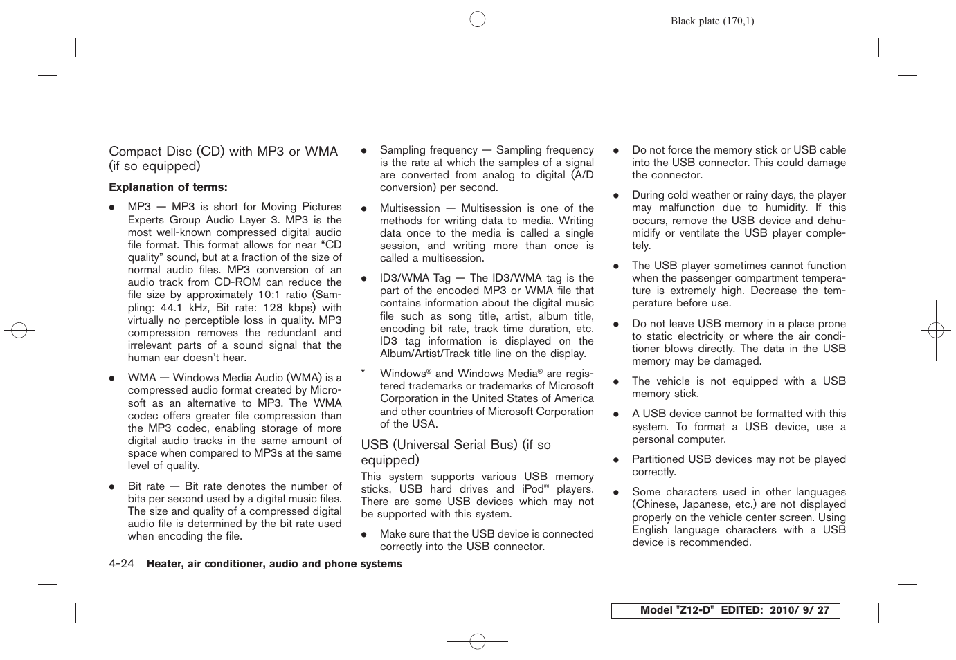 NISSAN 2011 Cube User Manual | Page 172 / 345