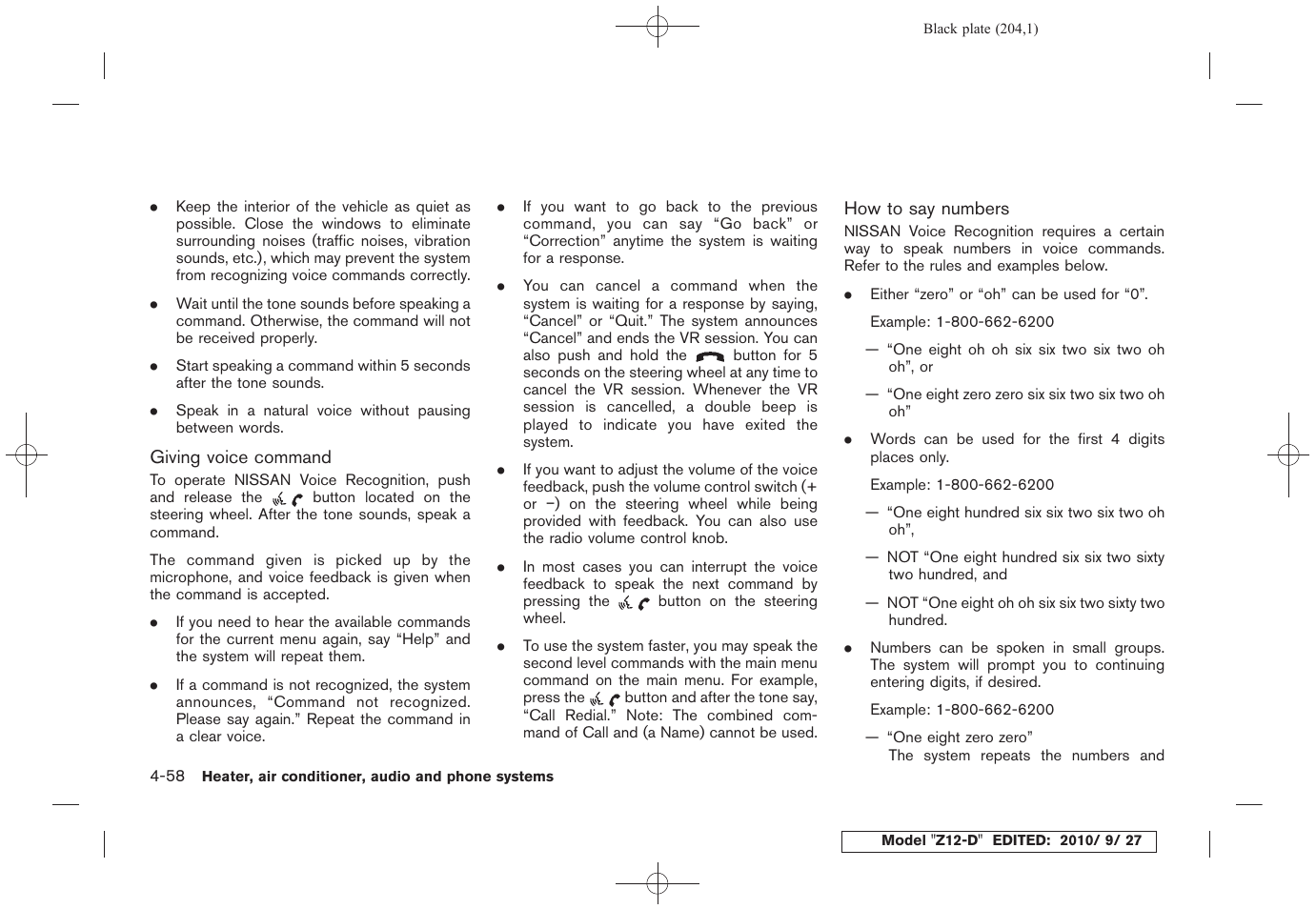 NISSAN 2011 Cube User Manual | Page 206 / 345
