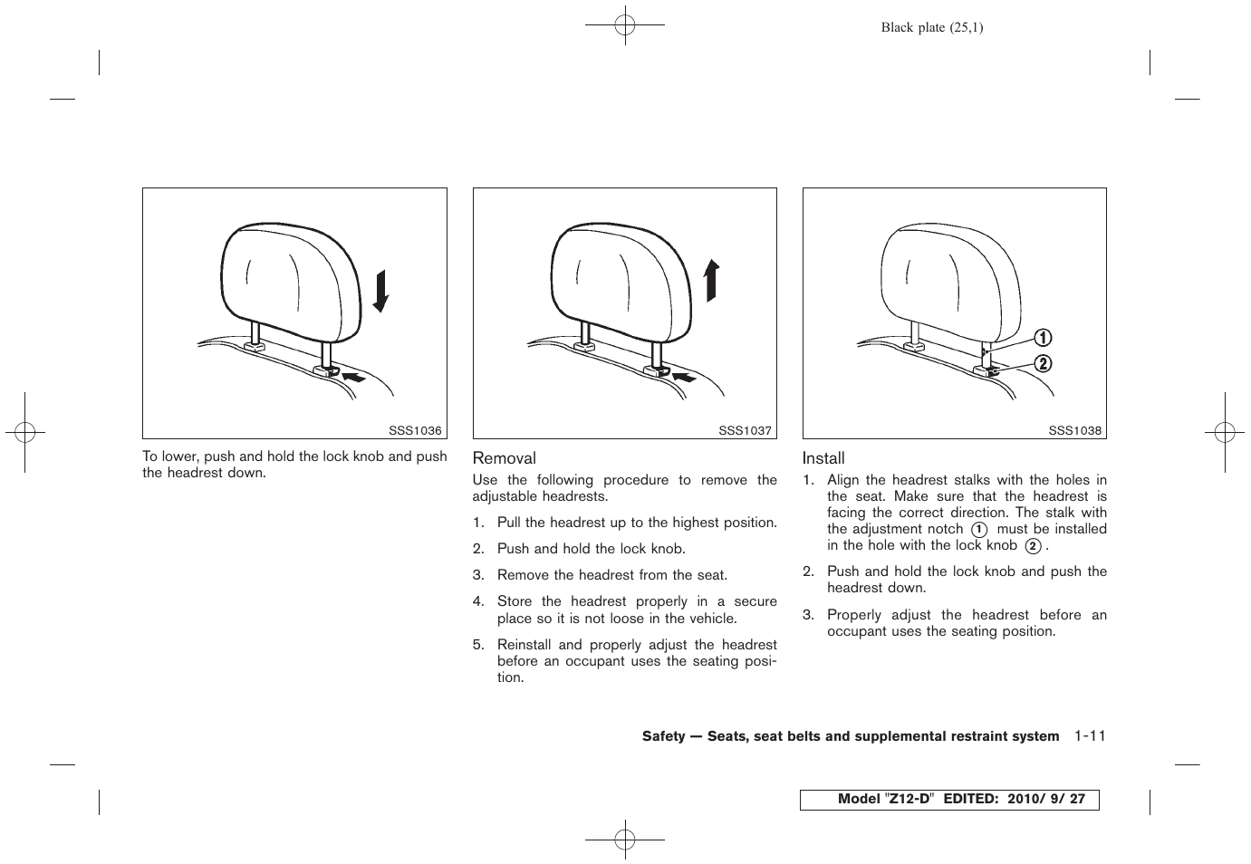 NISSAN 2011 Cube User Manual | Page 29 / 345